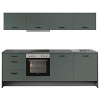 KÜCHENLEERBLOCK 245 cm   Graphitfarben, Dunkelgrün  - Schieferfarben/Dunkelgrün, Basics, Holzwerkstoff/Metall (245cm) - Impuls