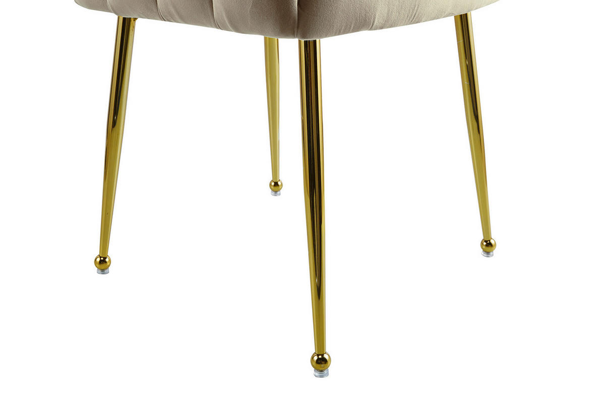 STOL MED ARMSTÖD järn  - beige/guldfärgad, Design, metall/plast (59/85/56cm) - Kayoom
