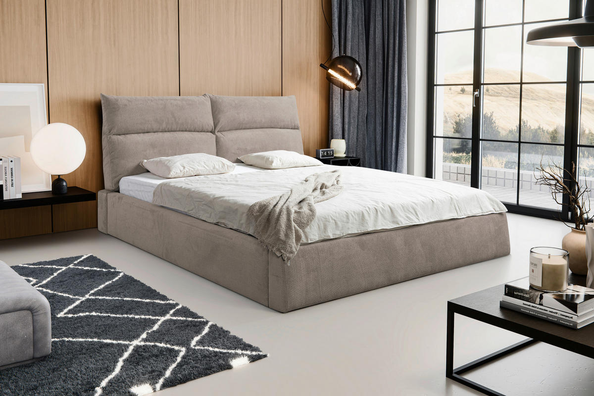 POLSTERBETT Bettkasten, Lattenrost Grau 180/200 cm  - Grau, MODERN, Holz/Holzwerkstoff (180/200cm) - MID.YOU