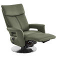 RELAXSESSEL in Leder Grün  - Edelstahlfarben/Grün, Design, Leder/Metall (78/112/85cm) - Cantus