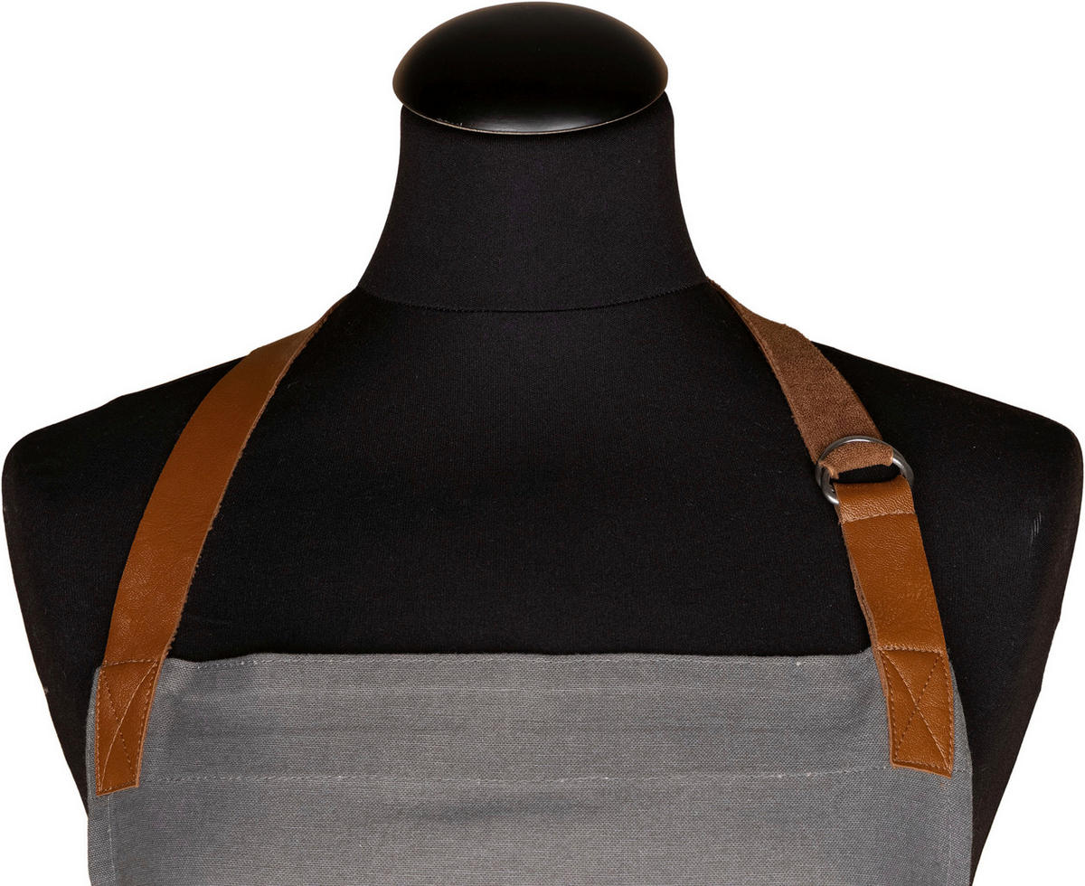 SCHÜRZE Grau, Schwarz, Cognac  - Cognac/Schwarz, Basics, Textil (80/85cm)
