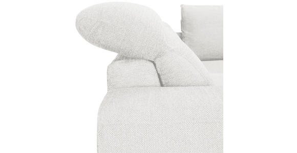 ECKSOFA Weiß Chenille  - Schwarz/Weiß, KONVENTIONELL, Textil/Metall (266/185cm) - Carryhome