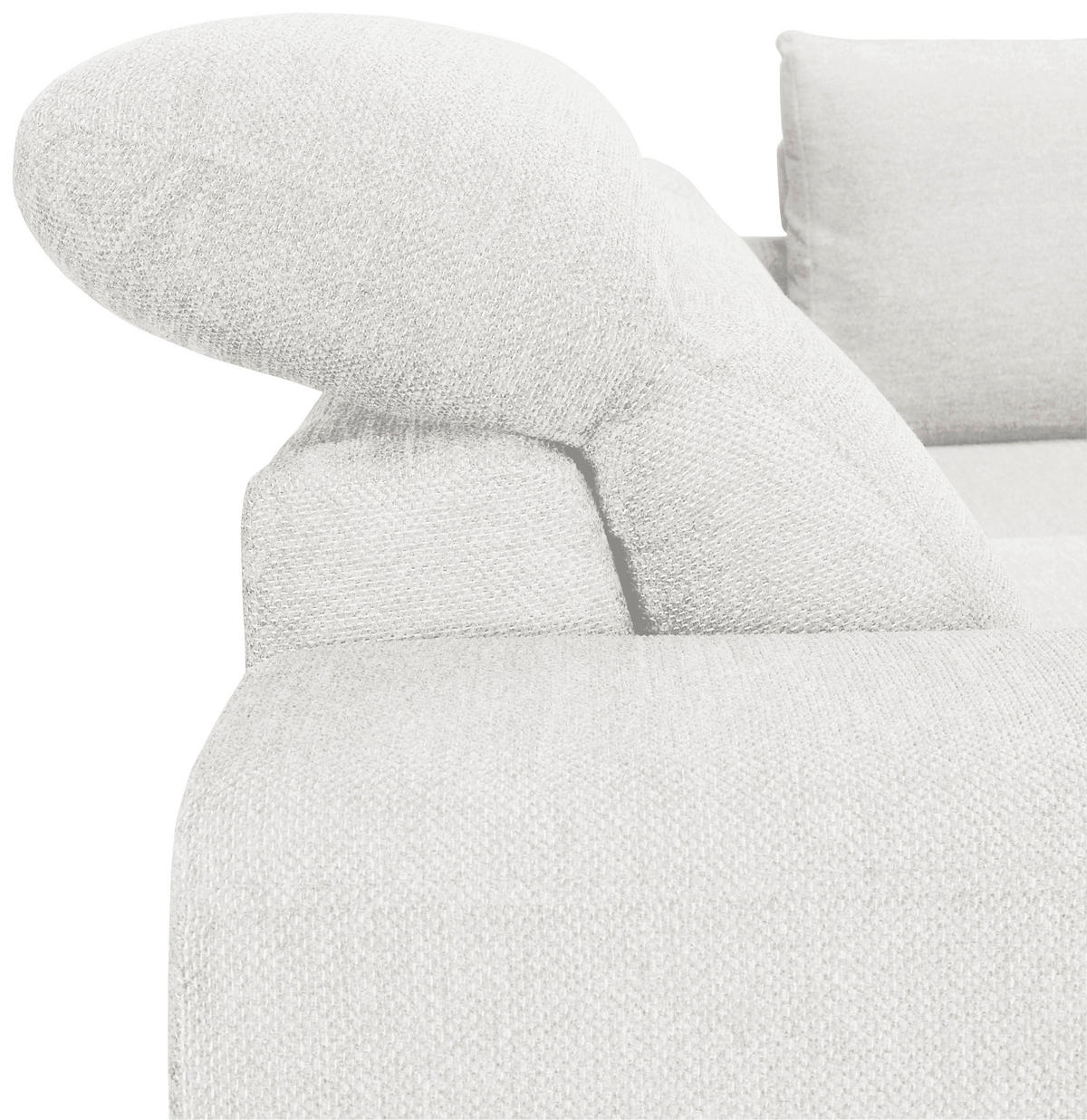 ECKSOFA Weiß Chenille  - Schwarz/Weiß, KONVENTIONELL, Textil/Metall (240/185cm) - Carryhome