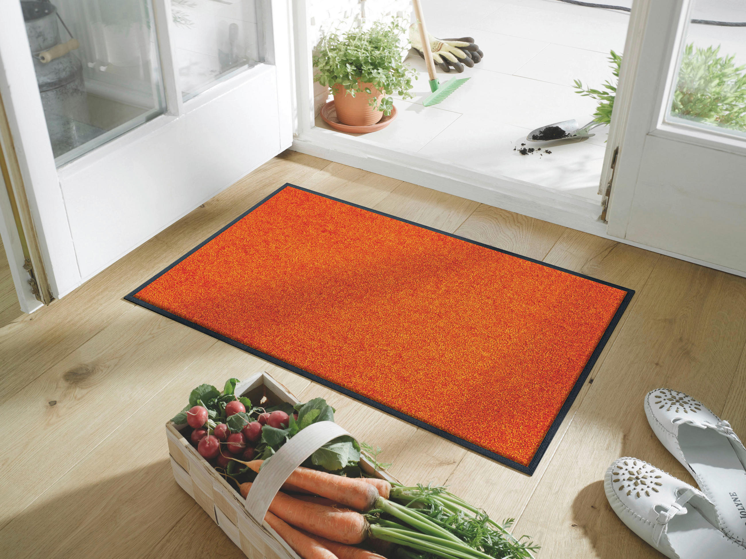 FUßMATTE  50/75 cm  Orange  - Orange, KONVENTIONELL, Kunststoff/Textil (50/75cm) - wash+dry