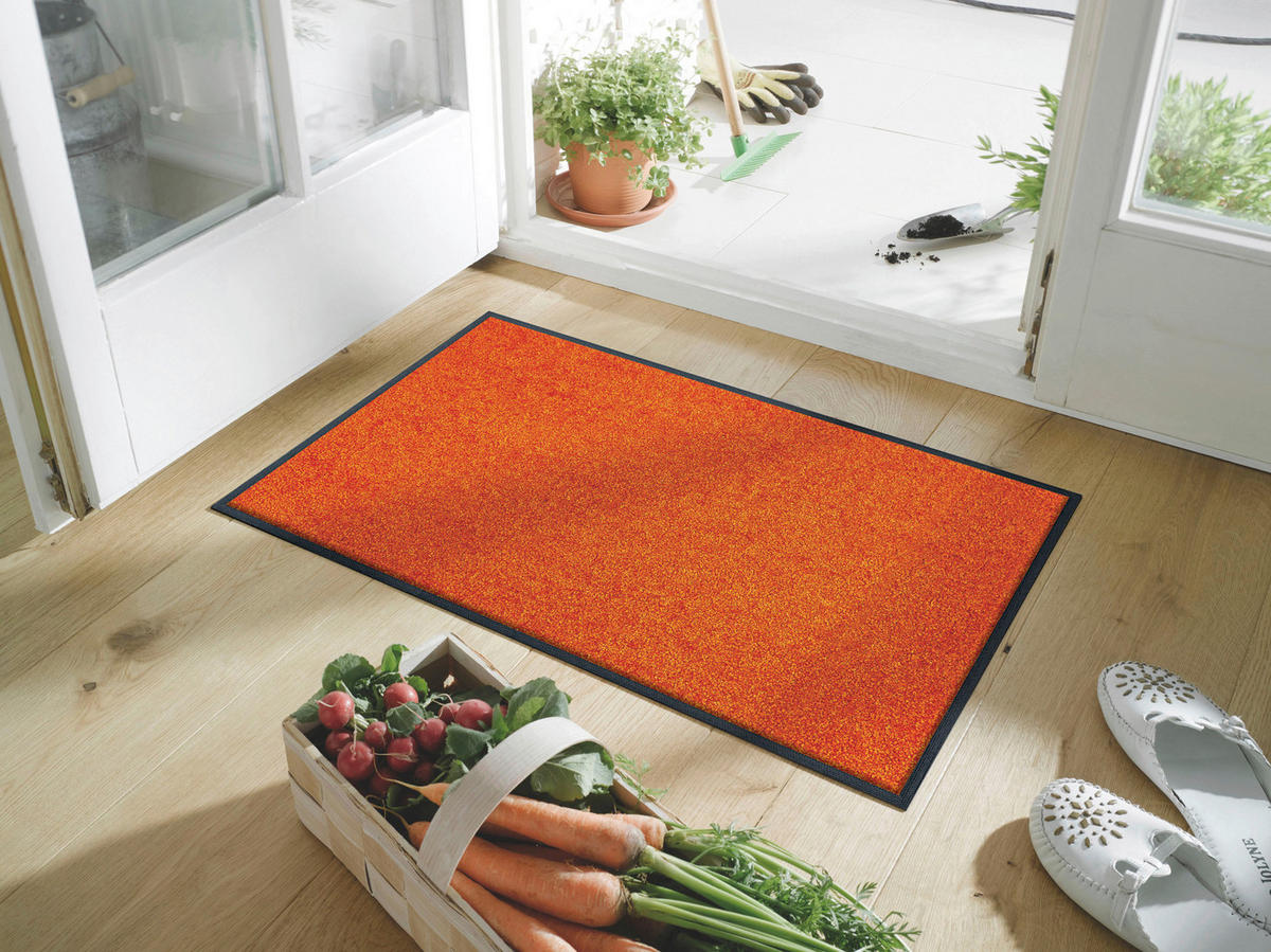 FUßMATTE  50/75 cm  Orange  - Orange, KONVENTIONELL, Kunststoff/Textil (50/75cm) - wash+dry