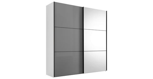 SCHWEBETÜRENSCHRANK 188/222/68 cm 2-türig  - Hellgrau/Schwarz, KONVENTIONELL, Glas/Holzwerkstoff (188/222/68cm) - Moderano