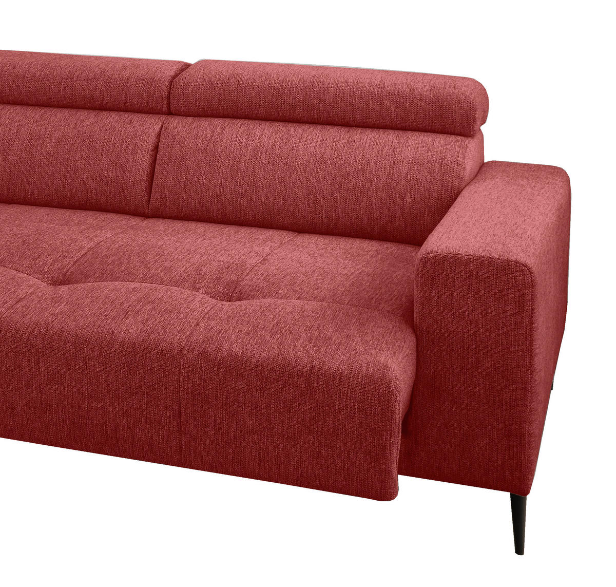 ECKSOFA Rot Chenille  - Rot/Schwarz, KONVENTIONELL, Textil/Metall (188/276cm) - Livetastic