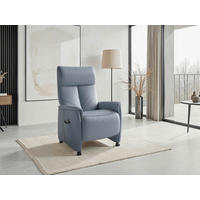 RELAXAČNÉ KRESLO, koža, sivomodrá - čierna/sivomodrá, Basics, koža/plast (76/114/84cm) - Sit & More