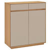 SCHUHSCHRANK Eiche teilmassiv Eiche Bianco, Sandfarben  - Sandfarben/Eiche Bianco, Design, Holz/Holzwerkstoff (86/103/37cm)