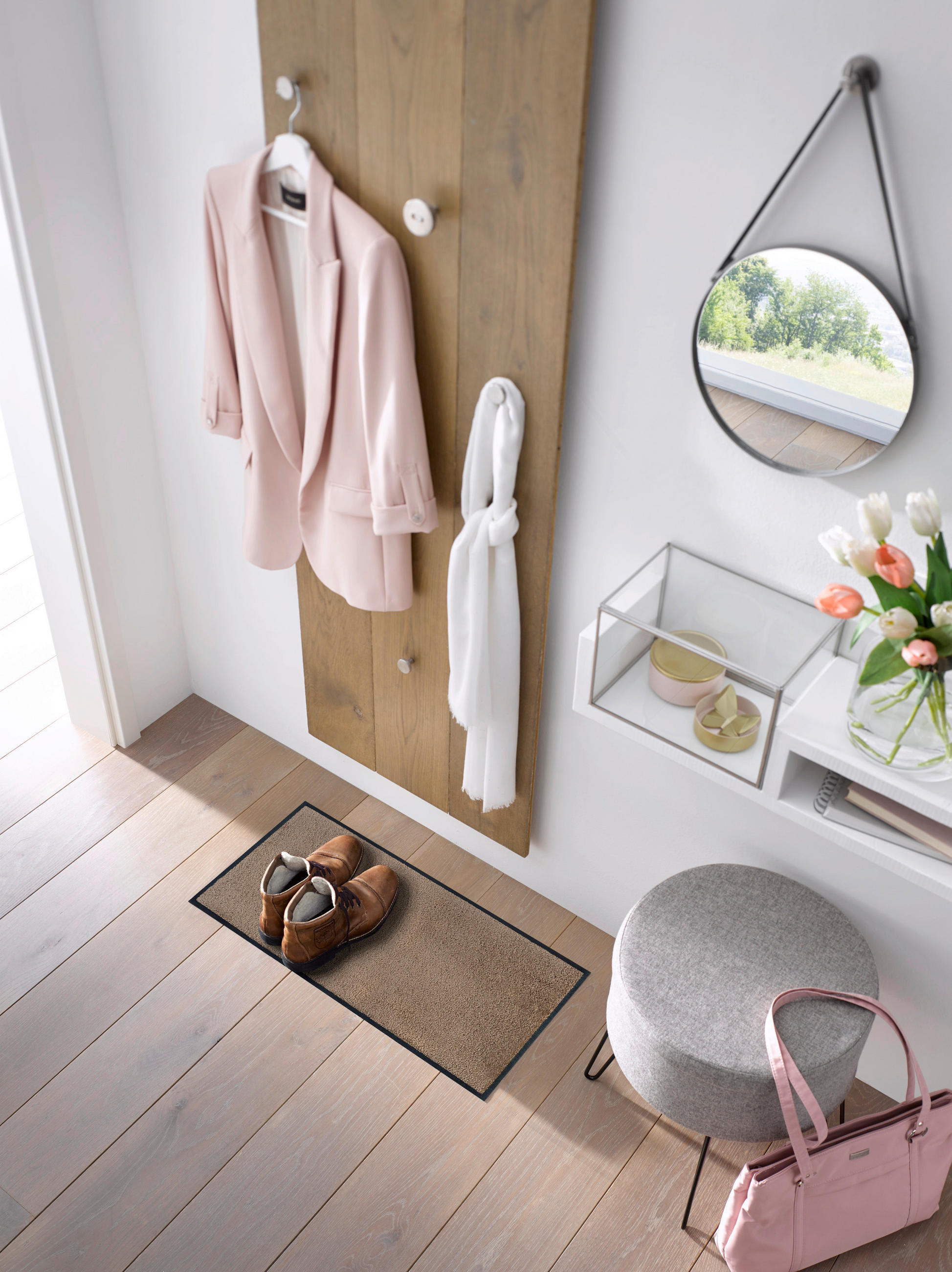 FUßMATTE  35/75 cm  Beige  - Beige, KONVENTIONELL, Kunststoff (35/75cm) - wash+dry