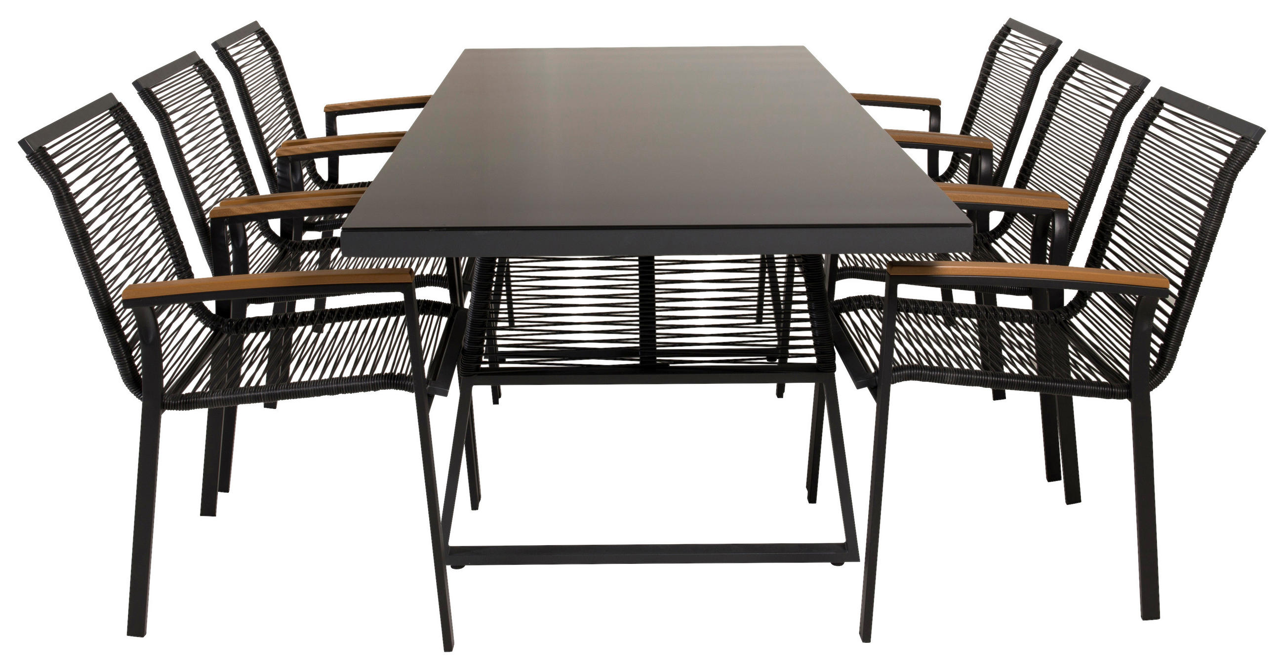 Thumbnail - Gardenson Gartenstuhl-Set, Schwarz, Metall, rund, 57x83.5x63.5 cm, stapelbar, Gartenmöbel, Gartenstühle, Gartenstühle