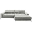 ECKSOFA Badia in Cord Hellgrau  296/207 cm  - Hellgrau/Schwarz, Design, Textil/Metall (296/207cm) - Dieter Knoll