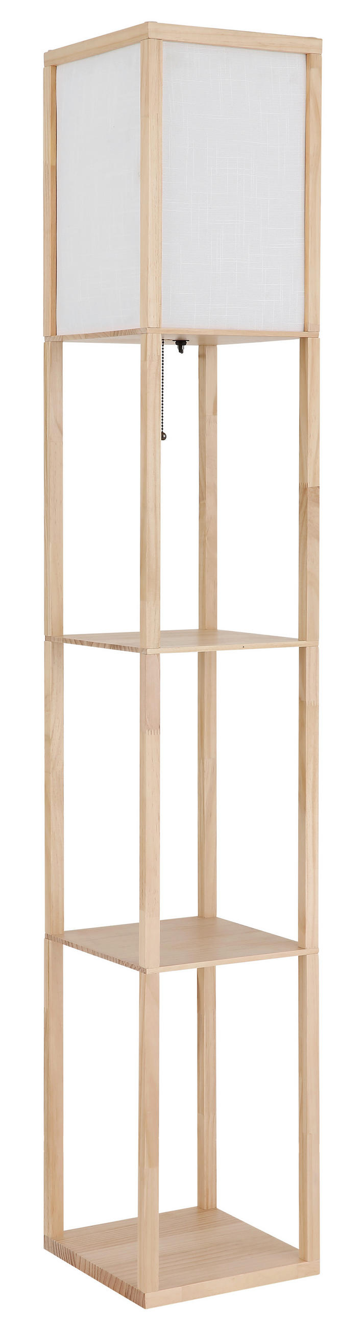 STEHLEUCHTE 26/26/159 cm    - Hellbraun/Weiß, Natur, Holz/Textil (26/26/159cm) - Globo