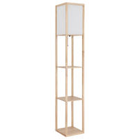 STEHLEUCHTE 26/26/159 cm    - Hellbraun/Weiß, Natur, Holz/Textil (26/26/159cm) - Globo