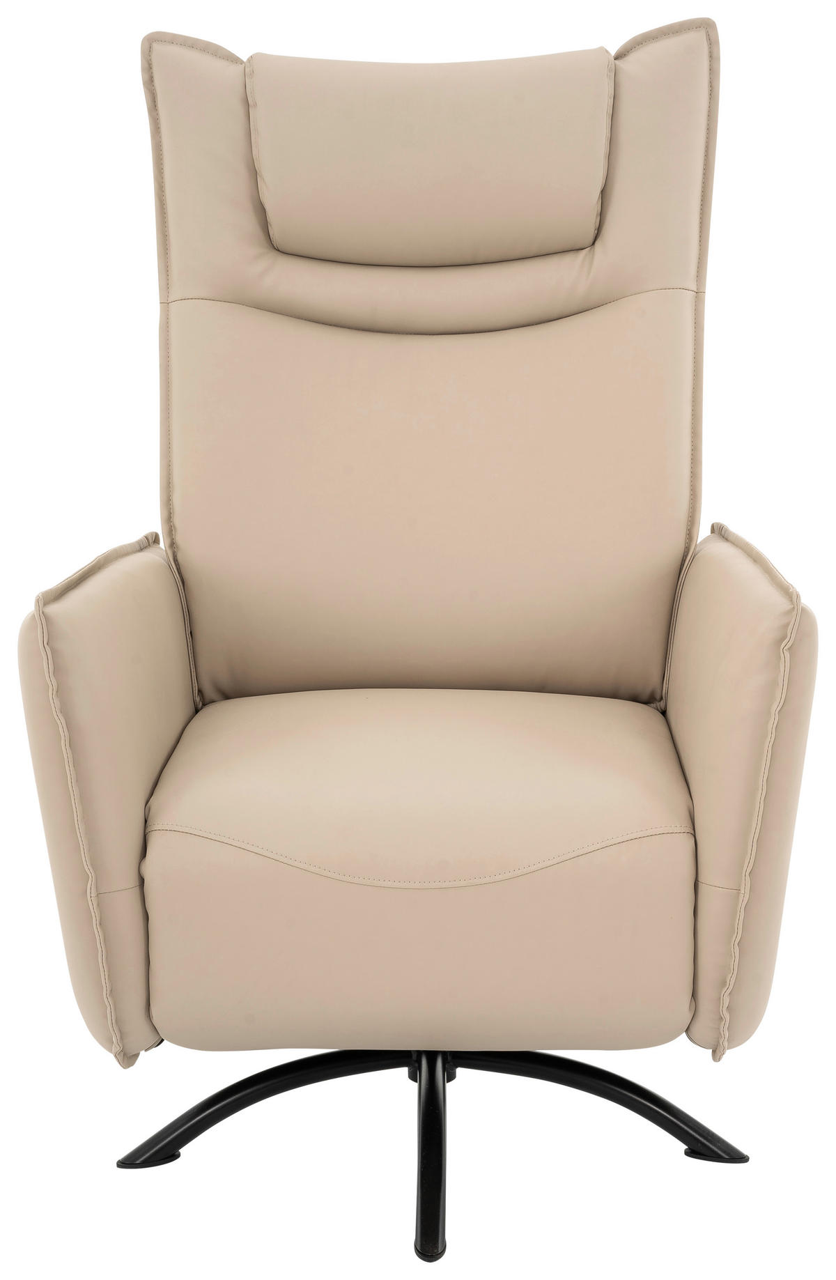 FERNSEHSESSEL  mit Lederlook Creme  - Creme/Schwarz, Design, Textil/Metall (74/80-156/116-83cm) - MID.YOU