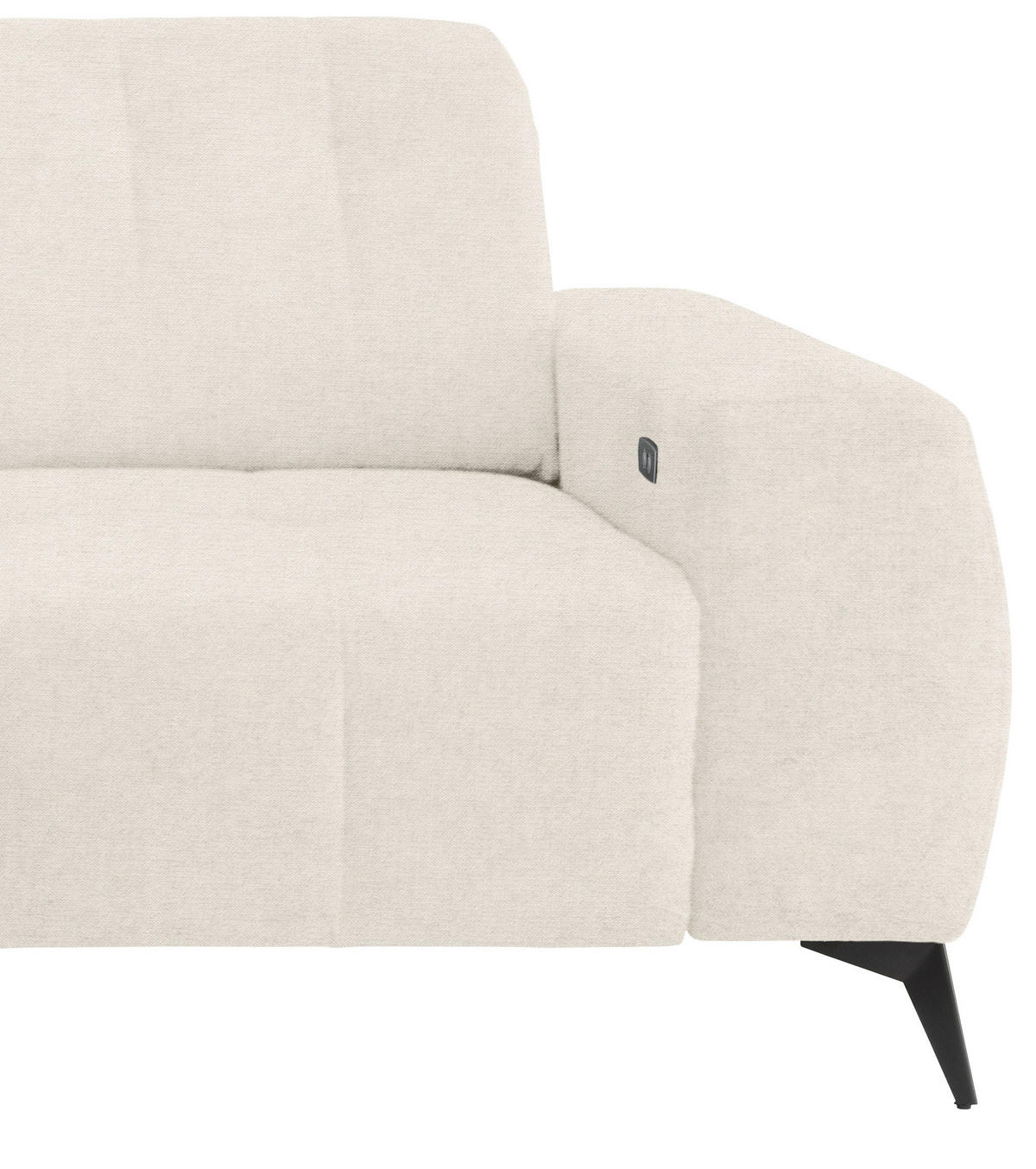 ECKSOFA in Mikrofaser Creme  - Creme/Schwarz, Modern, Textil/Metall (180/258cm) - Livetastic