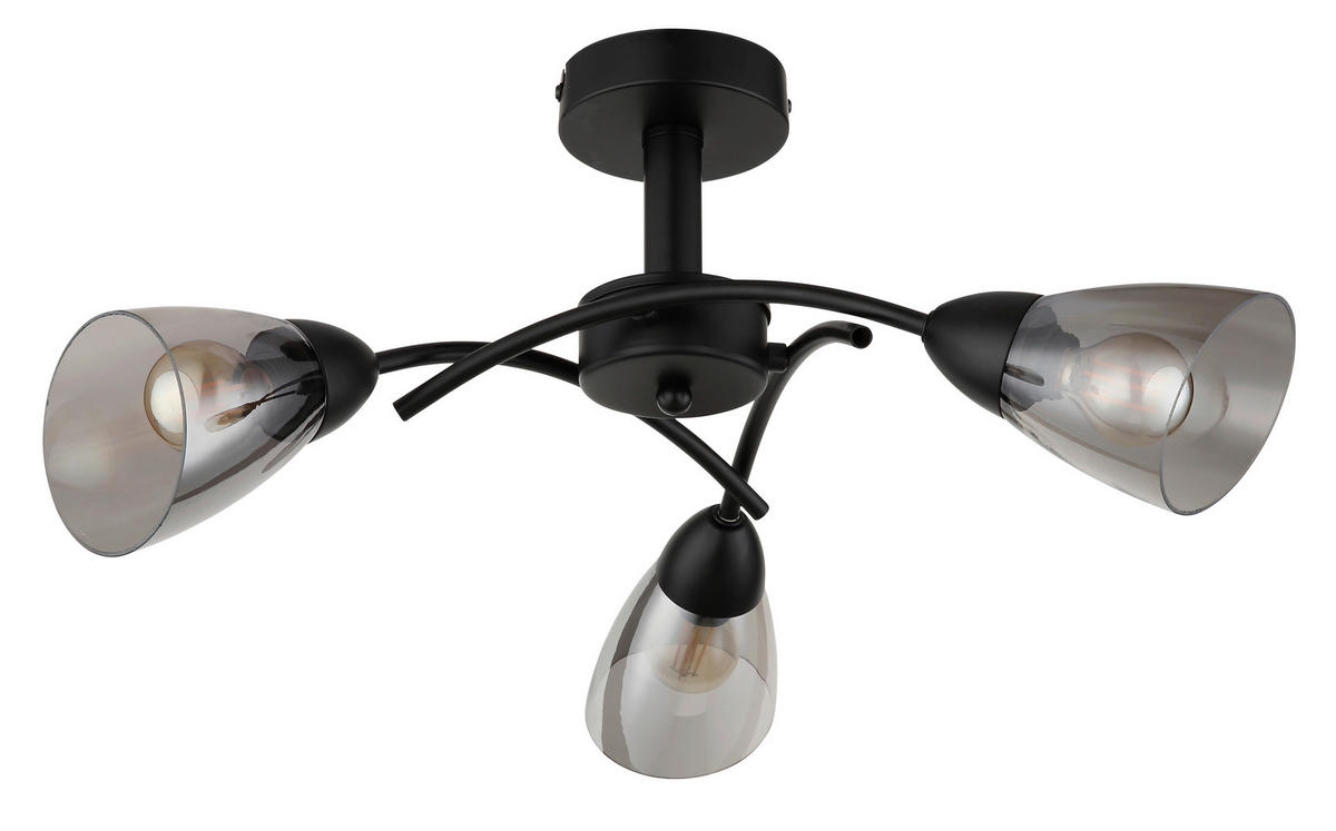 DECKENLEUCHTE Paula 52/24 cm  - Schwarz, Design, Glas/Metall (52/24cm) - Globo