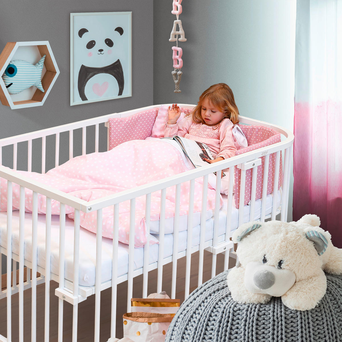 GITTERBETT 95/94/79 cm  - Beige, Basics, Holz (95/94/79cm) - Babybay
