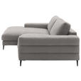 ECKSOFA  in Flachgewebe Sandfarben  177/253 cm  - Sandfarben/Schwarz, Design, Textil/Metall (177/253cm) - Dieter Knoll