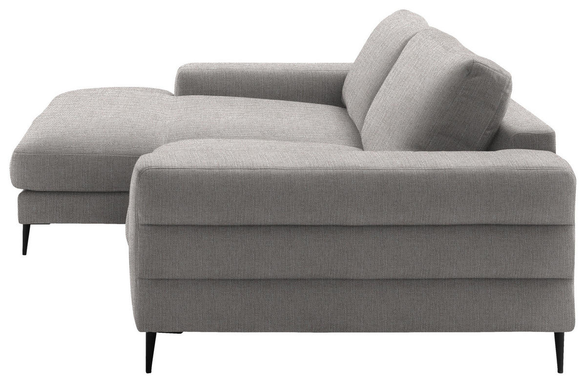 ECKSOFA in Flachgewebe Sandfarben  - Sandfarben/Schwarz, Design, Textil/Metall (177/253cm) - Dieter Knoll