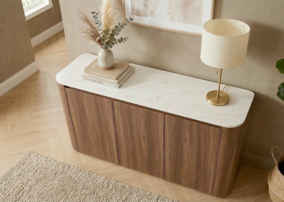 SIDEBOARD  150/74,1/39 cm  - Walnussfarben/Schwarz, KONVENTIONELL, Holzwerkstoff/Kunststoff (150/74,1/39cm) - MID.YOU