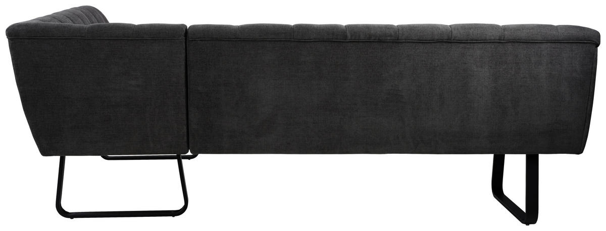 ECKBANK  in Grau  - Schwarz/Grau, MODERN, Textil/Metall (174/230/82/69cm) - Livetastic