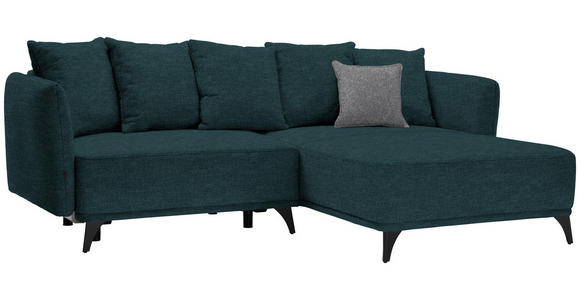 ECKSOFA  in Chenille Dunkelgrün  255/172 cm  - Dunkelgrün/Schwarz, LIFESTYLE, Textil/Metall (255/172cm) - Carryhome