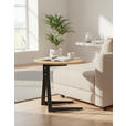 BEISTELLTISCH 45/50/50 cm Eiche furniert Schwarz, Eichefarben oval  - Eichefarben/Schwarz, Design, Holz/Holzwerkstoff (45/50/50cm) - Xora