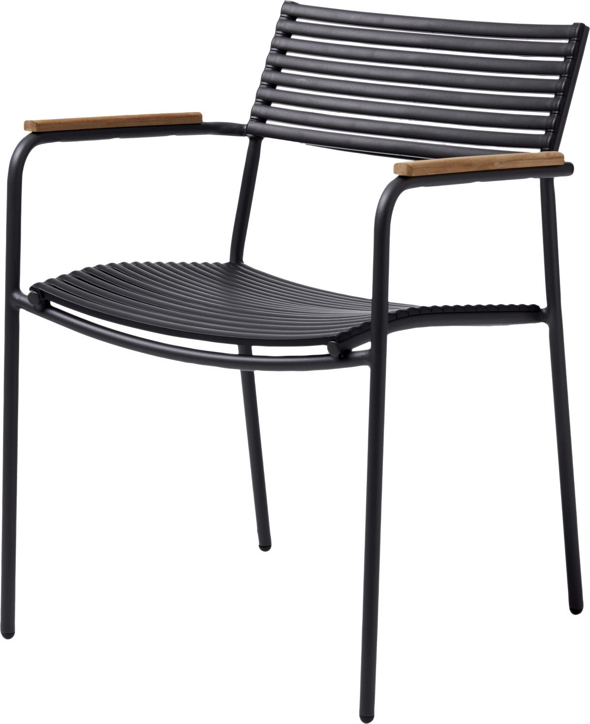 STAPELSTUHL in Kunststoff  - Anthrazit/Teakfarben, KONVENTIONELL, Holz/Kunststoff (60/78/56cm) - Gardenson