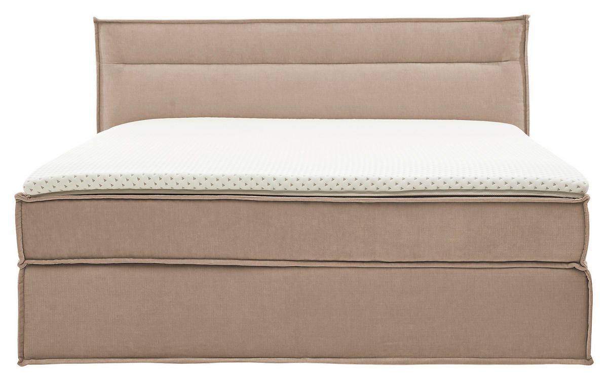 BOXSPRINGBETT 180/200 cm  in Beige  - Beige/Schwarz, Design, Textil (180/200cm) - Musterring