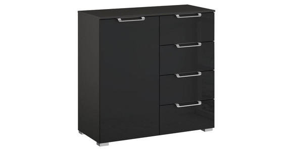KOMMODE in 80/81/42 cm - Silberfarben/Alufarben, Design, Glas/Holzwerkstoff (80/81/42cm) - Novel