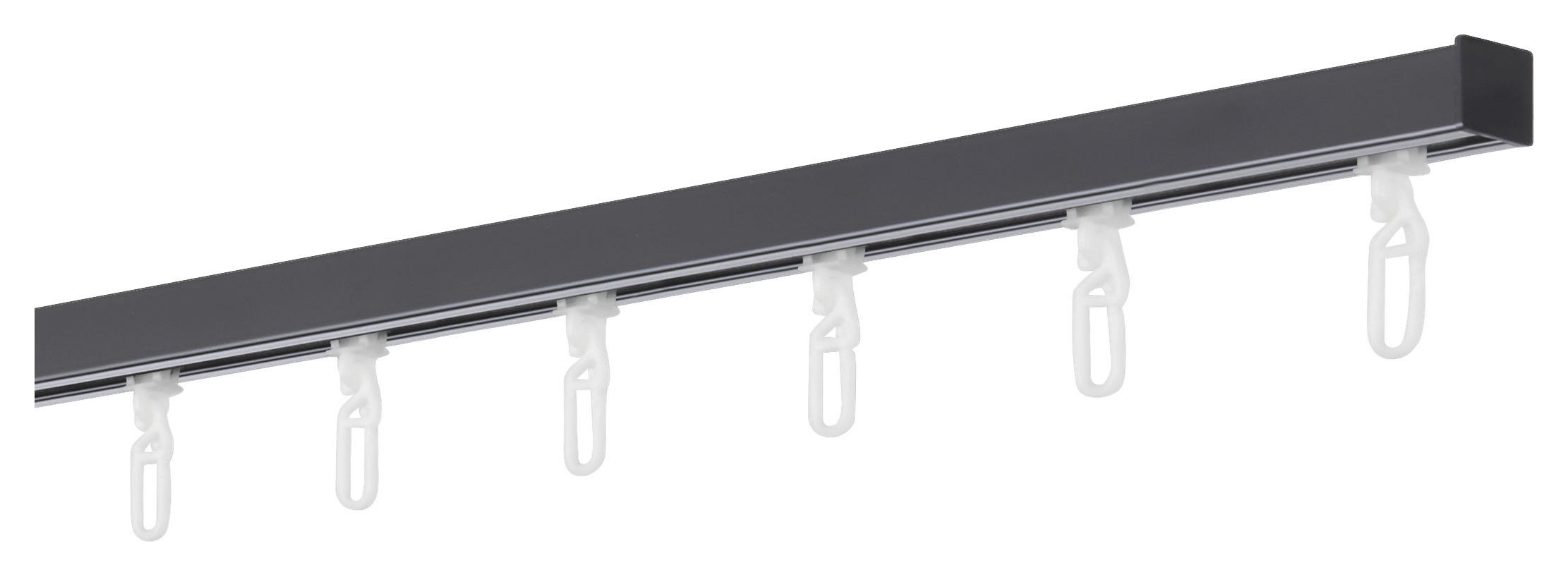 VORHANGSCHIENE - Schwarz, Basics, Metall (200cm) - Homeware