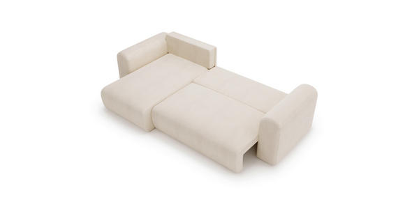 ECKSOFA in Cord Creme  - Creme/Schwarz, MODERN, Kunststoff/Textil (150/245cm) - Carryhome