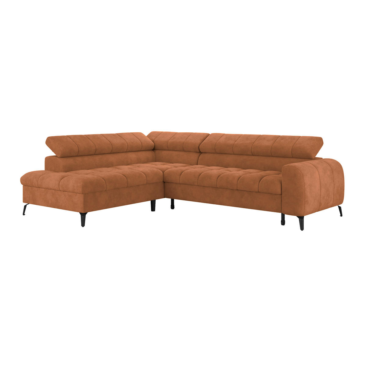 ECKSOFA Rostfarben  - Rostfarben/Schwarz, Trend, Kunststoff/Textil (203/261cm) - Livetastic