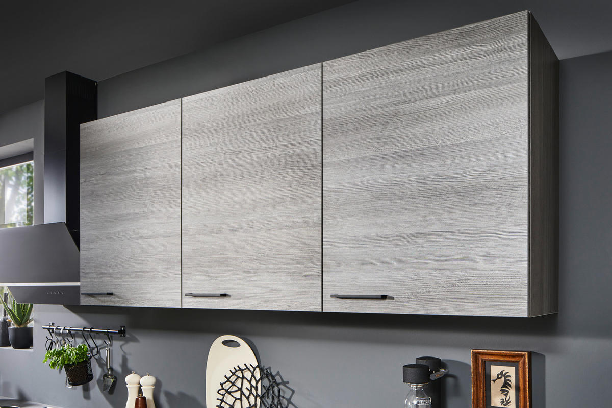 ECKKÜCHE 245/345 cm  in Creme, Eiche grau  - Eiche grau/Creme, MODERN, Holzwerkstoff/Metall (245/345cm) - Welnova