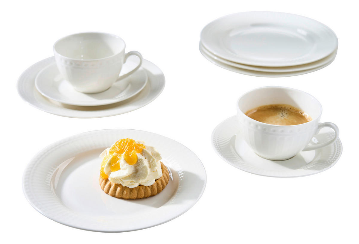 KAFFEESERVICE Weiß Sofia 18-teilig  - Weiß, KONVENTIONELL, Keramik (43/30/25cm) - Ritzenhoff Breker