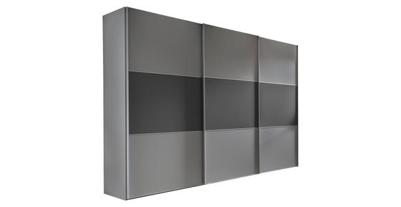 SCHWEBETÜRENSCHRANK PRIMO - Anthrazit/Hellgrau, Holzwerkstoff/Metall (249/222/68cm) - Moderano