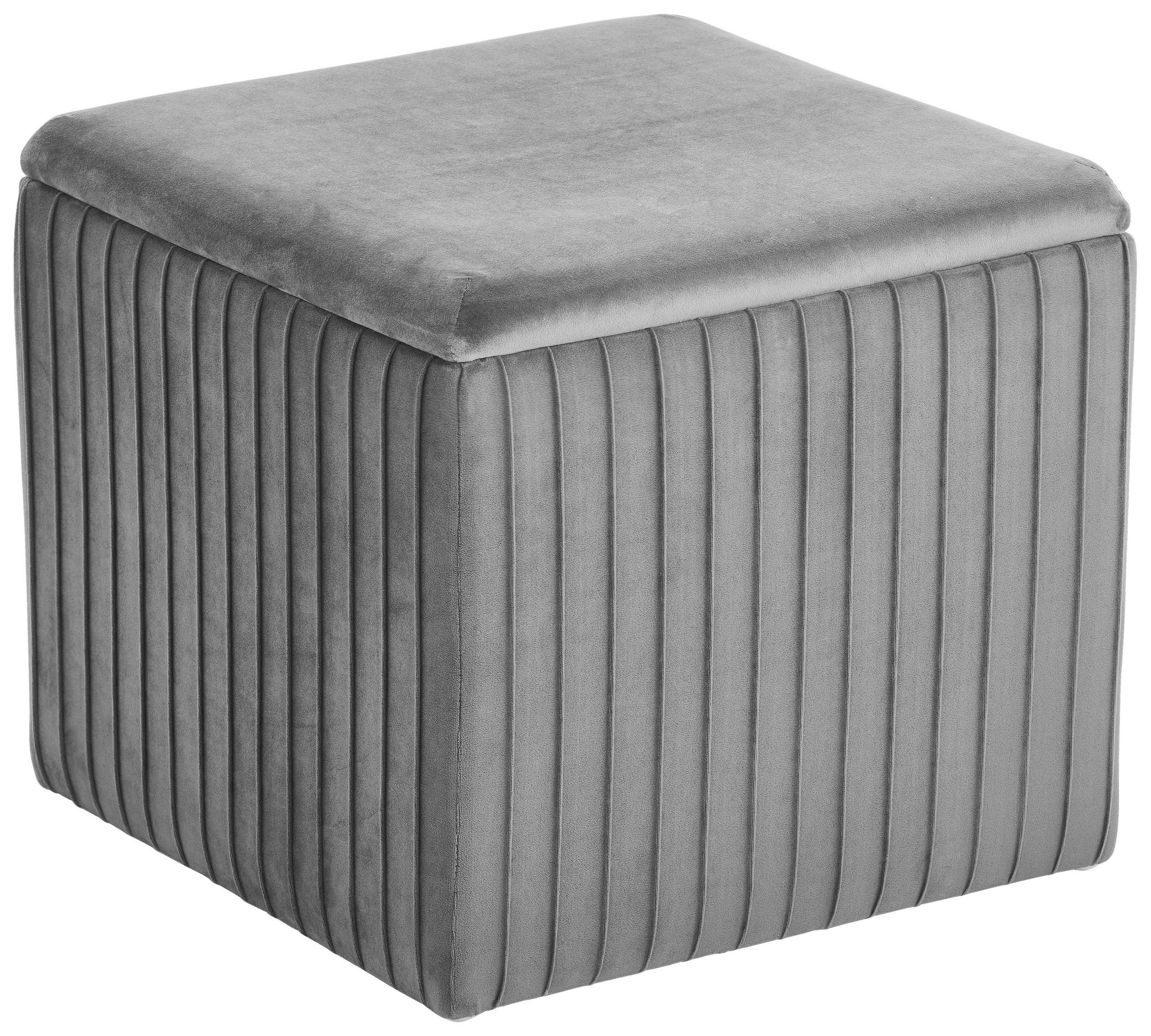 TABURET CU SPAȚIU DEPOZITARE in  - gri, Trend, lemn/textil (45/40/45cm) - Xora