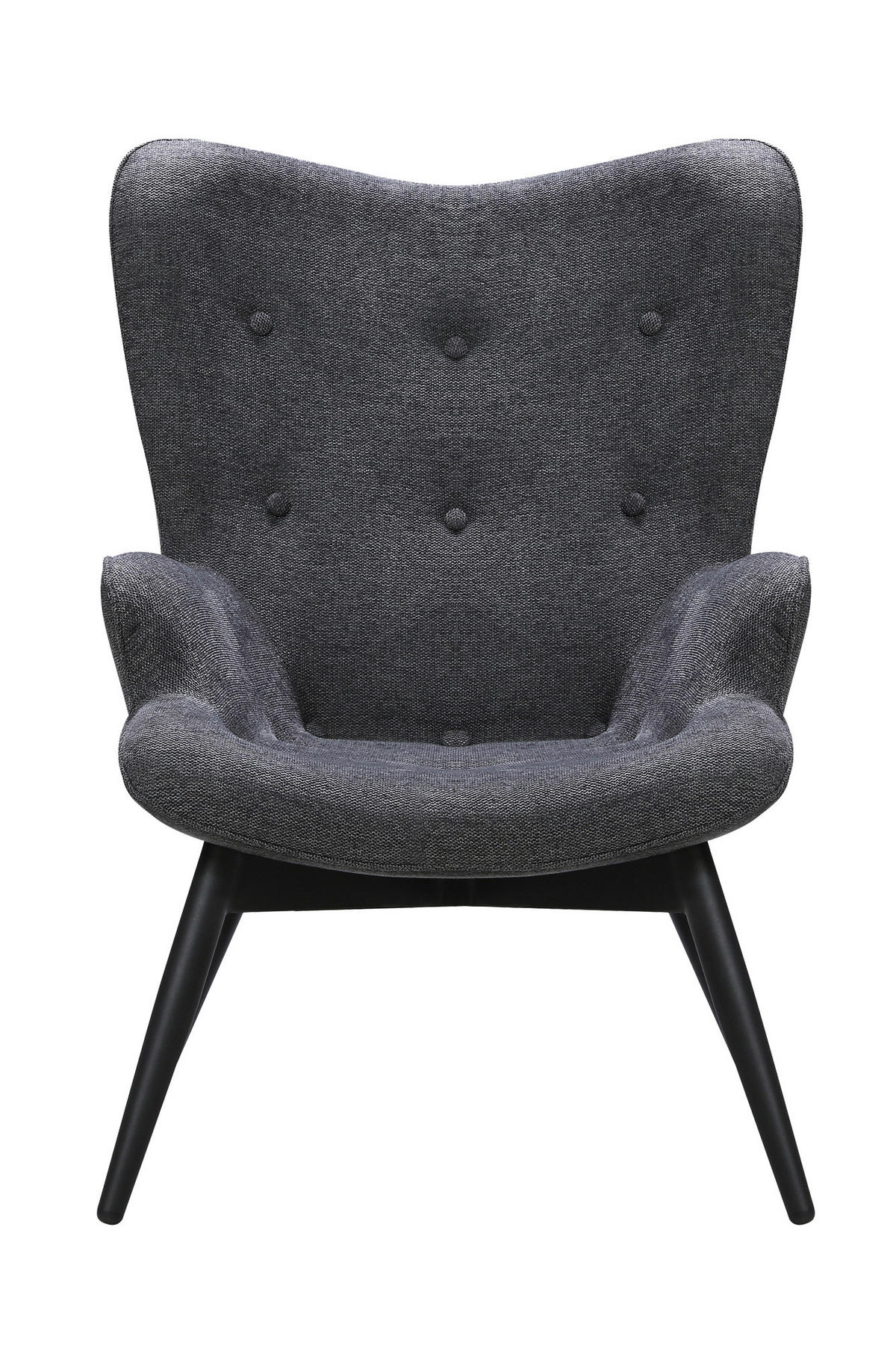 SESSEL in Struktur Dunkelgrau  - Dunkelgrau/Schwarz, MODERN, Textil/Metall (80/92/99cm) - Livetastic