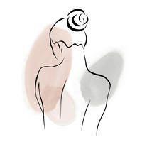 KUNSTDRUCK Frauen 40/50 cm  - Beige/Schwarz, Basics, Papier (40/50cm) - Monee