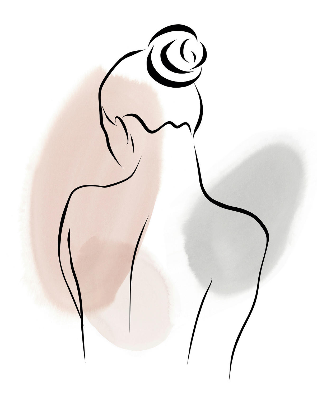 KUNSTDRUCK Frauen 40/50 cm  - Beige/Schwarz, Basics, Papier (40/50cm) - Monee