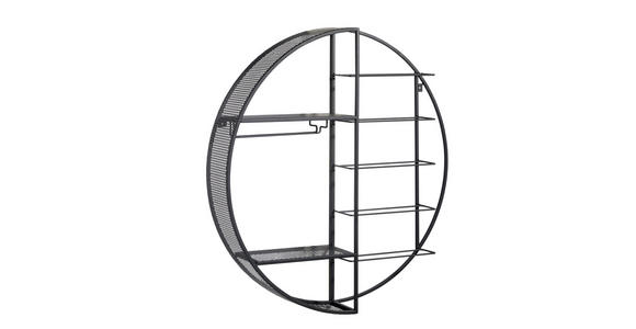 WEINREGAL - Schwarz, Trend, Metall (80/80/15cm) - Landscape