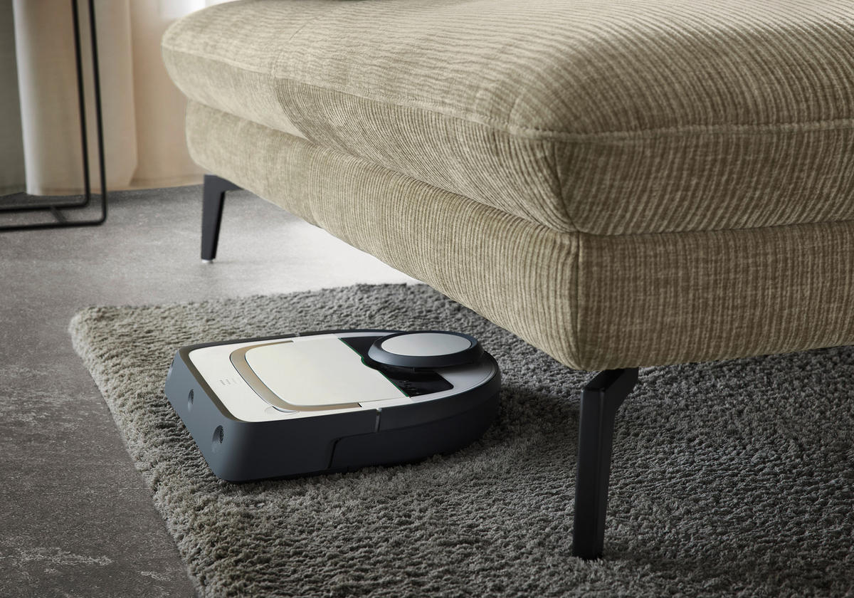 WOHNLANDSCHAFT in Webstoff Beige  - Beige/Schwarz, Design, Textil/Metall (157/354/208cm) - Dieter Knoll