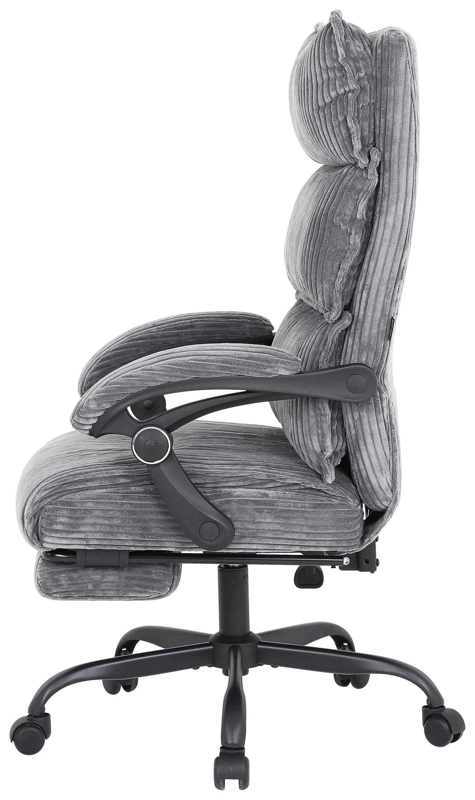 DREHSTUHL Cord Grau  - Schwarz/Grau, MODERN, Holz/Kunststoff (65/116/124/65cm) - MID.YOU