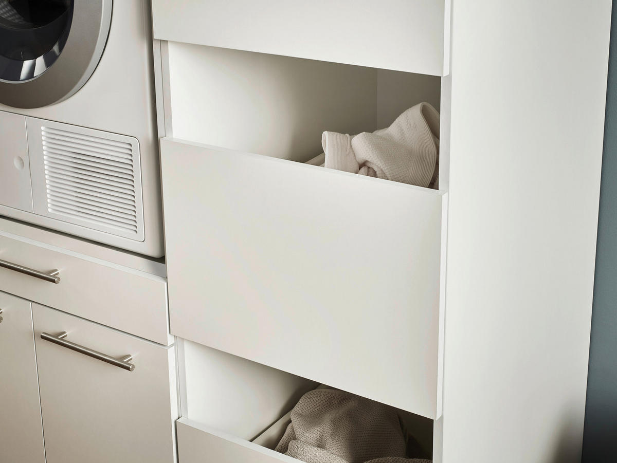 MEHRZWECKSCHRANK 50/162/67,5 cm  in Weiß  - Schwarz/Weiß, Design, Holzwerkstoff/Kunststoff (50/162/67,5cm)