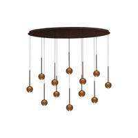 LED-PENDELLEUCHTE 143.2/35/169.3 cm  - Braun/Orange, Design, Kunststoff (143.2/35/169.3cm) - Lucide