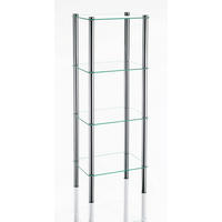 BADEZIMMERREGAL 40/107/30 cm  - Silberfarben, Basics, Glas/Metall (40/107/30cm) - Kela