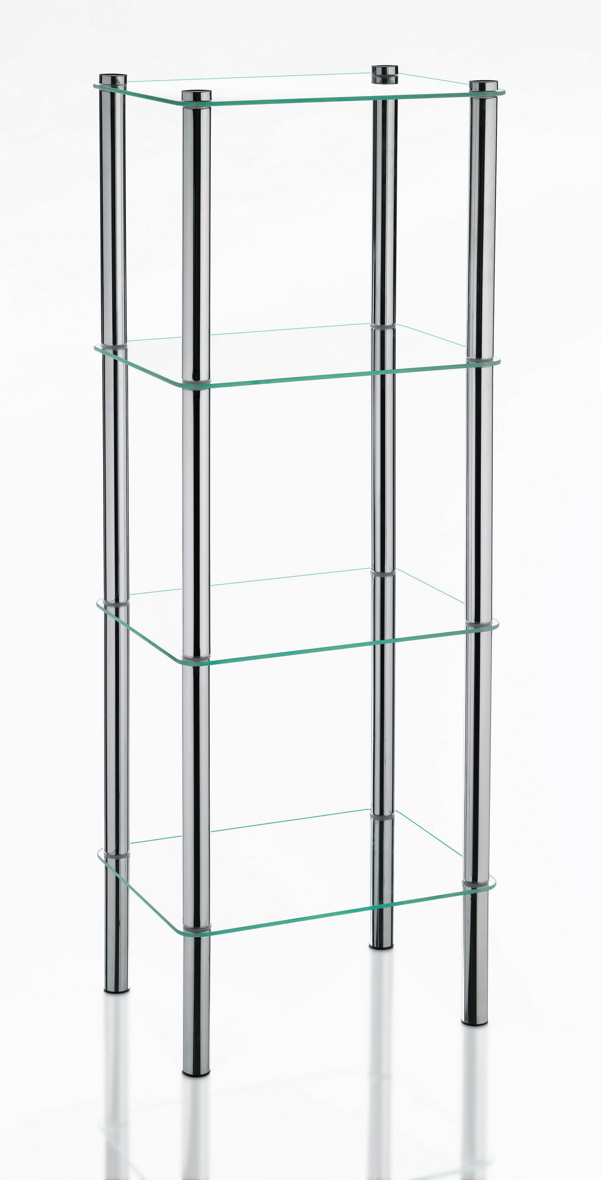 BADEZIMMERREGAL 40/107/30 cm  - Silberfarben, Basics, Glas/Metall (40/107/30cm) - Kela