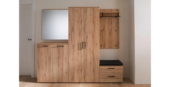 GARDEROBE 6-teilig in 220/200/38 cm - Buchefarben, KONVENTIONELL, Holzwerkstoff (220/200/38cm) - Moderano