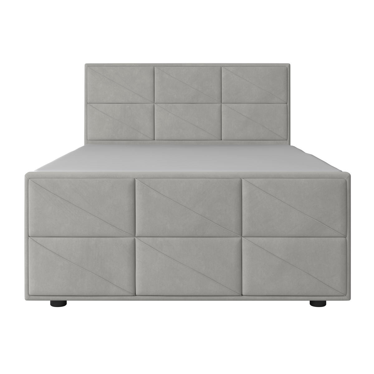 BOXSPRINGBETT 140/200 cm  in Hellgrau  - Hellgrau, Modern, Holz/Kunststoff (140/200cm) - MID.YOU